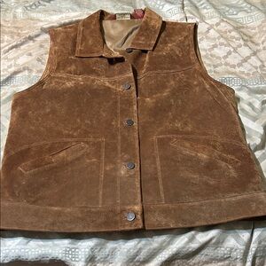 Seattle suede by Eddie Bauer button front vest size L tall